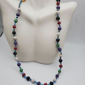 Lantern paper mache African necklace